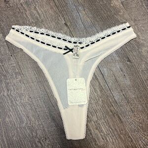 Free people so sweet thong in ivory combo size small